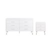 Manhattan Comfort Stanton Dresser and Nightstand in White 2-NSDR-CHKD0602-WH